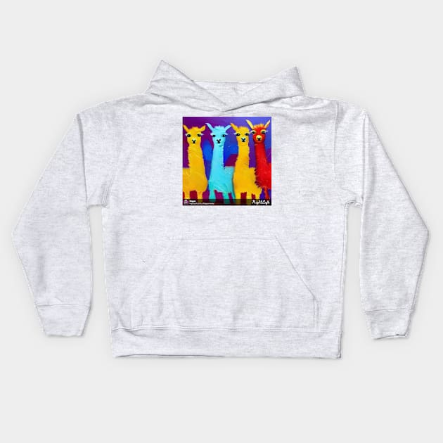 Llamas in pajamas Kids Hoodie by Roguex